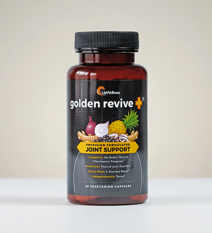 UpWellness Golden Revive + Joint Support Supplement Featuring Turmeric with Black Pepper, Quercetin, and Magnesium- Turmeric Boswellia Supplement - 6 Active Ingredients for Joint Care - 60 Capsules
