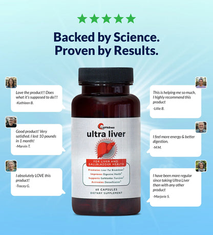 Ultra Liver Supplement for Liver Care & Support and Gallbladder Support - Powered by TMG, NAC Milk Thistle, and More - Liver Cleanse Detox & Repair - 60 Capsules