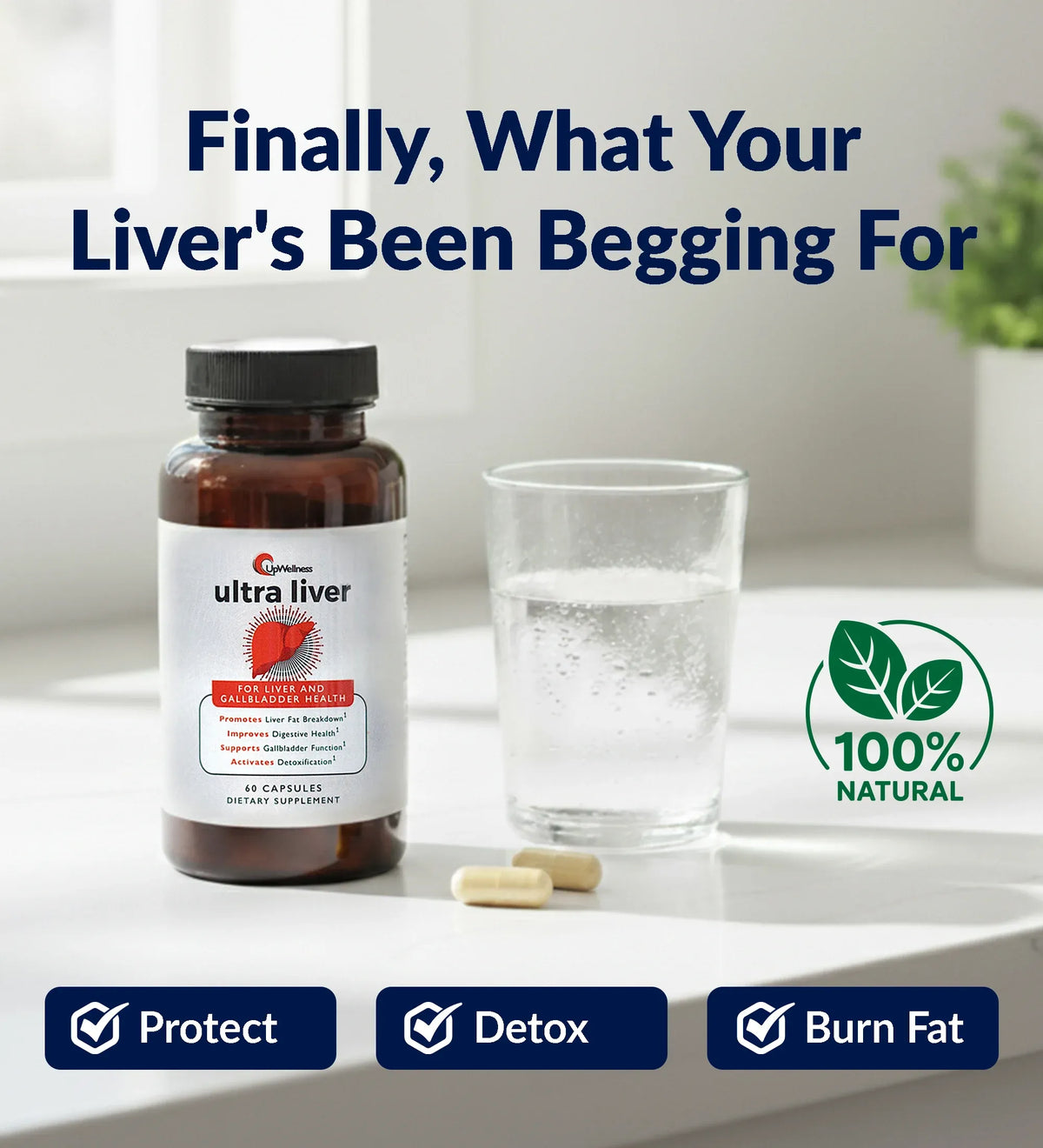 Ultra Liver Supplement for Liver Care & Support and Gallbladder Support - Powered by TMG, NAC Milk Thistle, and More - Liver Cleanse Detox & Repair - 60 Capsules