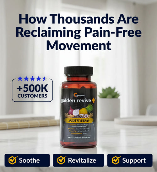 UpWellness Golden Revive + Joint Support Supplement Featuring Turmeric with Black Pepper, Quercetin, and Magnesium- Turmeric Boswellia Supplement - 6 Active Ingredients for Joint Care - 60 Capsules